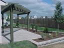 The Triangular Pergola end design allows for open view bird watching from the inside of the house